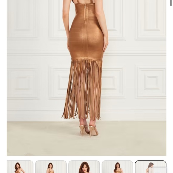 GUESS by marciano Gold Muse Bandage Gown size Xs - Picture 2 of 10